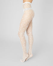 Load image into Gallery viewer, Swedish stockings Lykke net strumpbyxa benvit