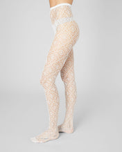 Load image into Gallery viewer, Swedish stockings Lykke net strumpbyxa benvit