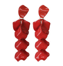 Load image into Gallery viewer, WOS Flake earrings shiny red