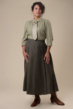 Load image into Gallery viewer, Emmy Bookworm Blouse, Sage lace stripe