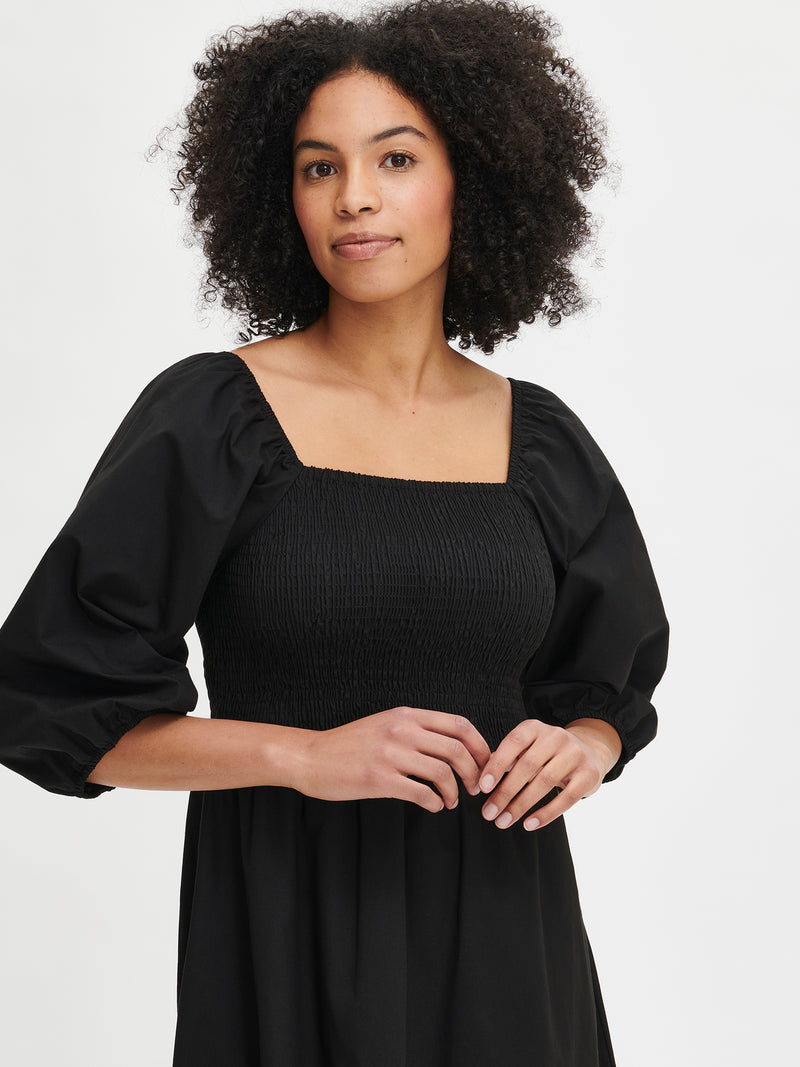 Nanso Luisa svart / orange klänning lång