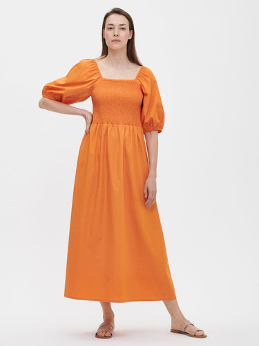Nanso Luisa svart / orange klänning lång