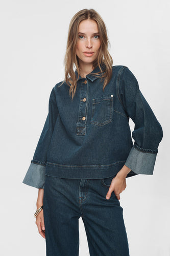 Nümph Nutoronto shirt dark denim blue