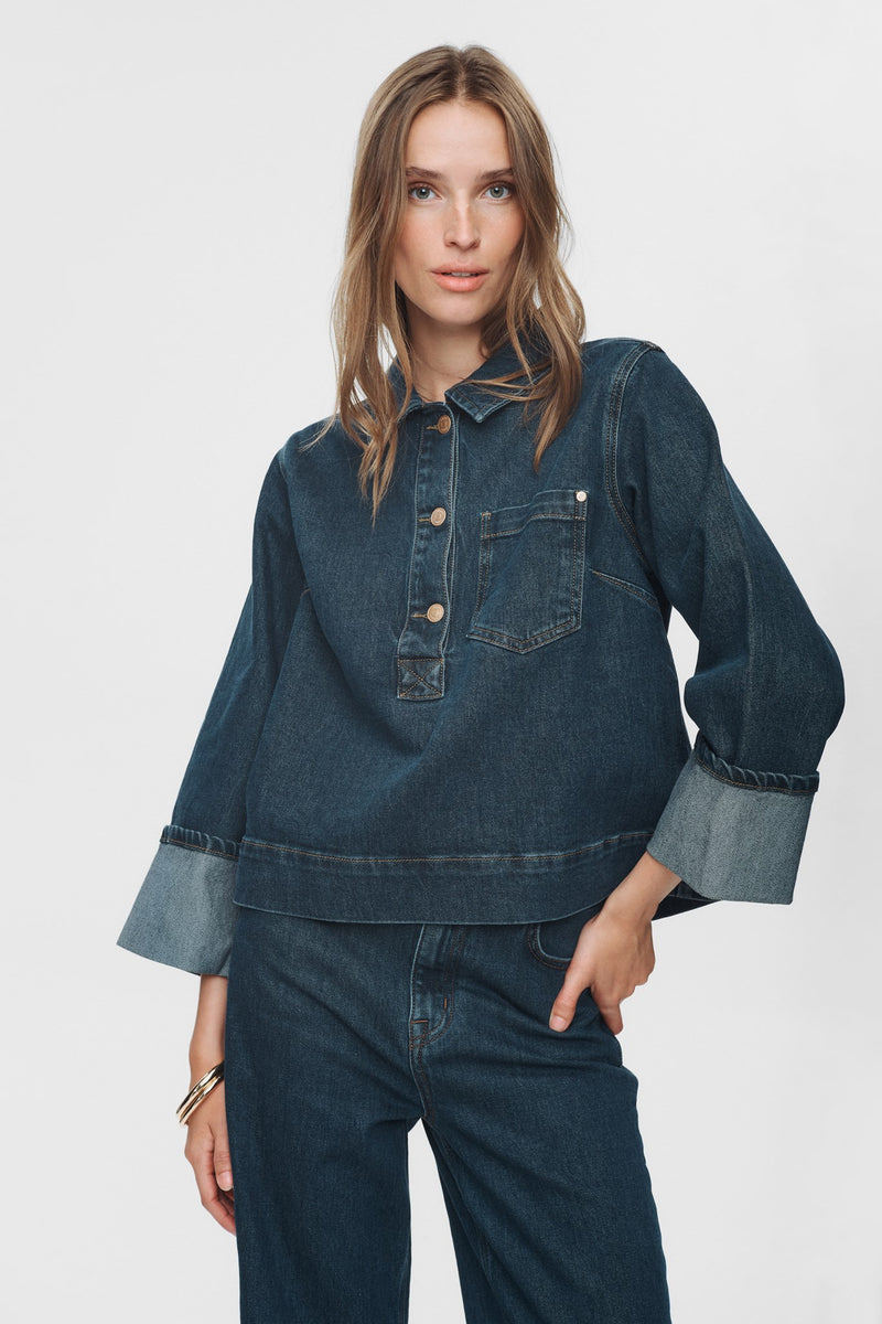 Nümph Nutoronto shirt dark denim blue