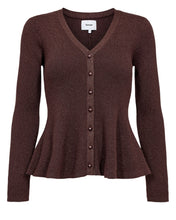 Load image into Gallery viewer, Nümph Nusira Lurex cardigan- chocolate plum