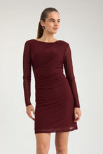 Load image into Gallery viewer, Numph Numelana mesh dress syrah