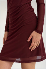 Load image into Gallery viewer, Numph Numelana mesh dress syrah