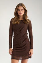 Load image into Gallery viewer, Numph Numelana mesh dress chocolate plum