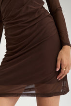 Load image into Gallery viewer, Numph Numelana mesh dress chocolate plum