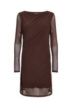 Load image into Gallery viewer, Numph Numelana mesh dress chocolate plum