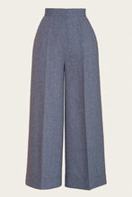 Load image into Gallery viewer, Emmy The Palazzo Perfection Pants Midnight &amp; ivory wool tweed