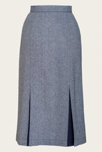 Load image into Gallery viewer, Emmy The Art Deco Dream Skirt- Midnight &amp; ivory wool tweed