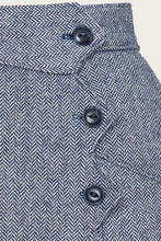 Load image into Gallery viewer, Emmy The Art Deco Dream Skirt- Midnight &amp; ivory wool tweed