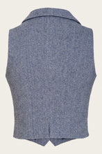 Load image into Gallery viewer, Emmy The Watchmaker’s Waistcoat Midnight &amp; ivory wool tweed