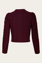Load image into Gallery viewer, Emmy The Ice Skater Cardigan -Black cherry wool