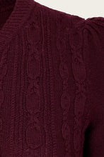 Load image into Gallery viewer, Emmy The Ice Skater Cardigan -Black cherry wool