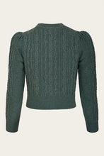 Load image into Gallery viewer, Emmy The Ice Skater Cardigan -Sea green mélange wool