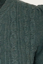 Load image into Gallery viewer, Emmy The Ice Skater Cardigan -Sea green mélange wool