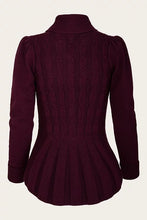 Load image into Gallery viewer, Emmy The Screen Siren Cardigan- Black cherry wool