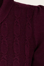 Load image into Gallery viewer, Emmy The Screen Siren Cardigan- Black cherry wool