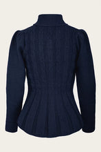 Load image into Gallery viewer, Emmy The Screen Siren Cardigan- Navy mélange wool
