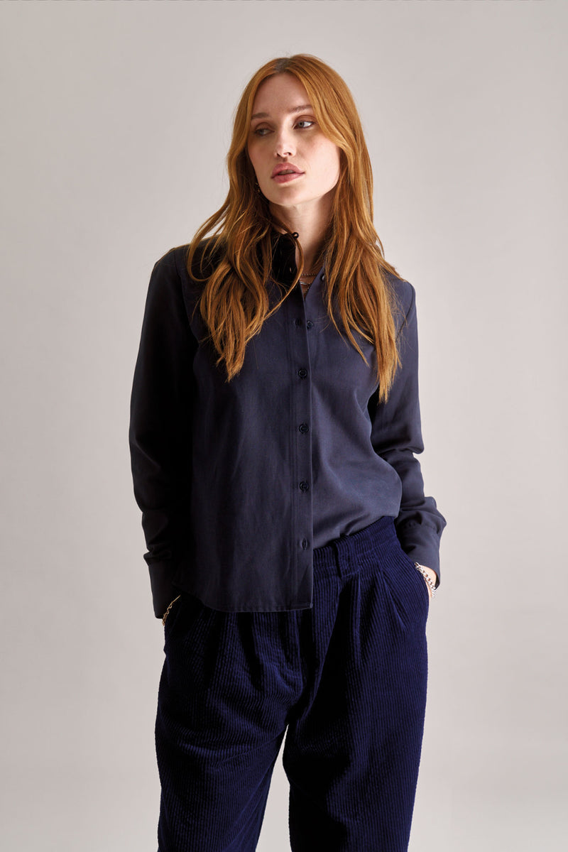 Komodo Kenji Cotton Tencel Shirt - Navy