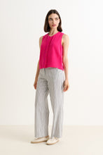 Load image into Gallery viewer, Louche Tilde Ticking Stripe Straight Cut Trouser - White&amp;Navy