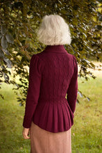 Load image into Gallery viewer, Emmy The Screen Siren Cardigan- Black cherry wool