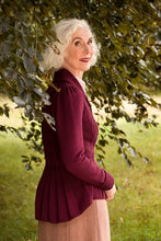Load image into Gallery viewer, Emmy The Screen Siren Cardigan- Black cherry wool