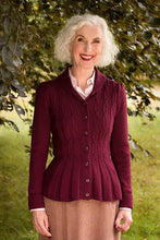 Load image into Gallery viewer, Emmy The Screen Siren Cardigan- Black cherry wool