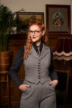 Load image into Gallery viewer, Emmy The Palazzo Perfection Pants Midnight &amp; ivory wool tweed