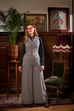 Load image into Gallery viewer, Emmy The Palazzo Perfection Pants Midnight &amp; ivory wool tweed