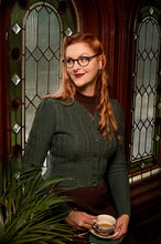 Load image into Gallery viewer, Emmy The Ice Skater Cardigan -Sea green mélange wool