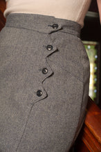 Load image into Gallery viewer, Emmy The Art Deco Dream Skirt- Midnight &amp; ivory wool tweed