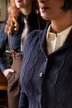 Load image into Gallery viewer, Emmy The Screen Siren Cardigan- Navy mélange wool