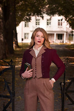 Load image into Gallery viewer, Emmy The Ice Skater Cardigan -Black cherry wool