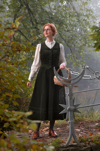 Emmy The Suit Up Waistcoat- Forest green cord