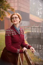 Load image into Gallery viewer, Emmy The Fair Isle Knit Jacket Maroon mélange wool