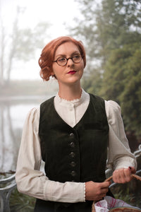 Emmy The Suit Up Waistcoat- Forest green cord