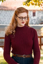 Load image into Gallery viewer, Emmy The Ice Skater Sweater Maroon cashmere blend