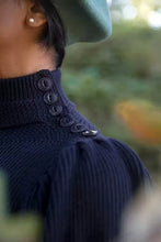 Load image into Gallery viewer, Emmy The Edwardian Cycling Sweater Navy melange wool