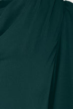 Load image into Gallery viewer, A close-up of dark forest green draped fabric with soft folds and a subtle sheen.