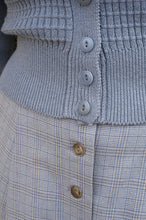 Load image into Gallery viewer, Emmy The Cable Knit College Cardi Blue mélange cotton/cashmere
