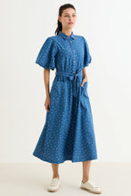 Load image into Gallery viewer, woman wearing blue vintage dress
