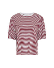 Load image into Gallery viewer, Red and white striped shirt on a white background