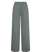 Load image into Gallery viewer, Green wide-leg jeans on a white background