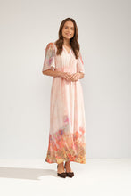 Load image into Gallery viewer, Woman wearing a floral dress on a white background