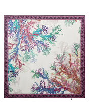 Load image into Gallery viewer, Decorative scarfwith colorful coral pattern on a white background