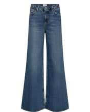 Load image into Gallery viewer, Blue wide-leg jeans on a white background