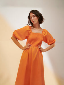 Nanso Luisa svart / orange klänning lång